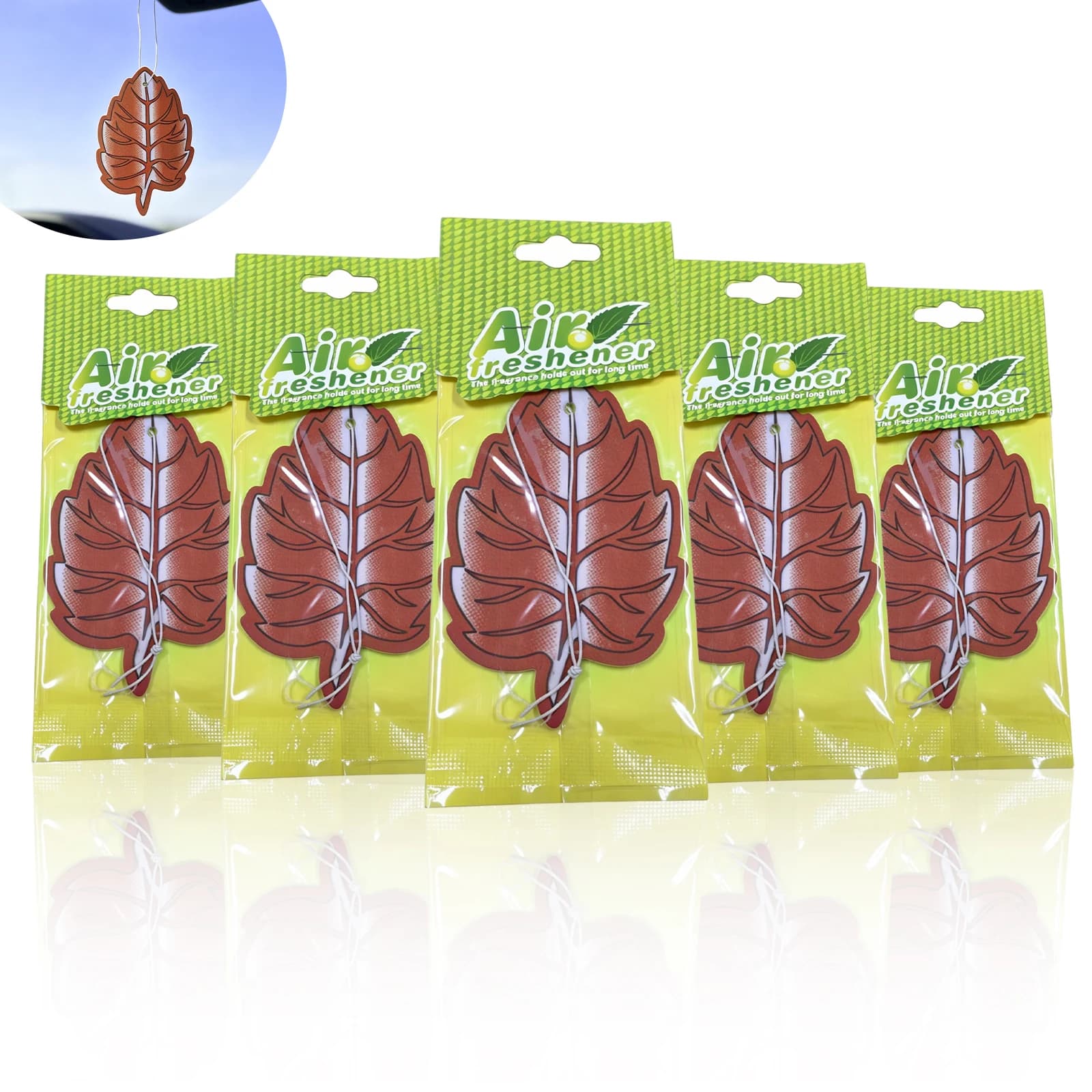 5/10/20 pcs Citrus Scent Car Air Freshener - Long Lasting Hanging Leaf Scent, Odor Eliminator for Car & Home