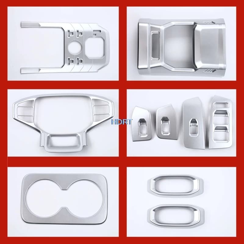 Car Styling Gear Window Control Panel Air Coating Cover for Chery Jetour T2/Traveler 2023 + ABS Chrome Silver Interior
