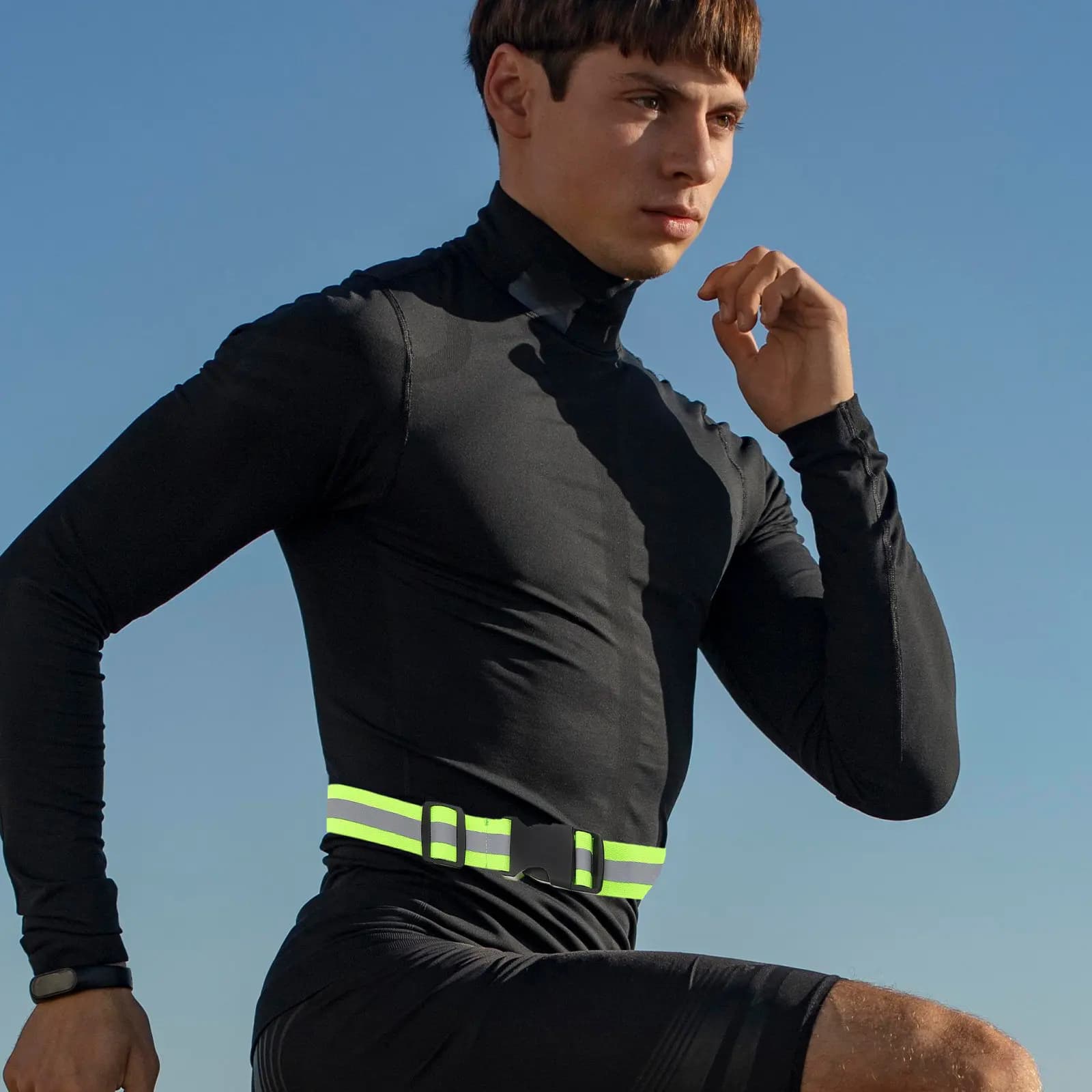 5Pcs Reflective Girdle Lightweight Elastic Belt High Visibility Night Running Belt for Walking Cycling Hiking Mountain Climbing