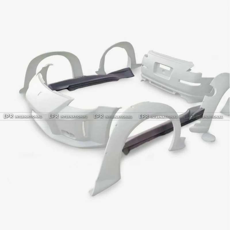 Adatto per Nissan 350Z | Paraurti anteriore/posteriore in fibra di resina stile VS + parafanghi a corpo largo + gonne laterali | Kit corpo di sintonizzazione completo
