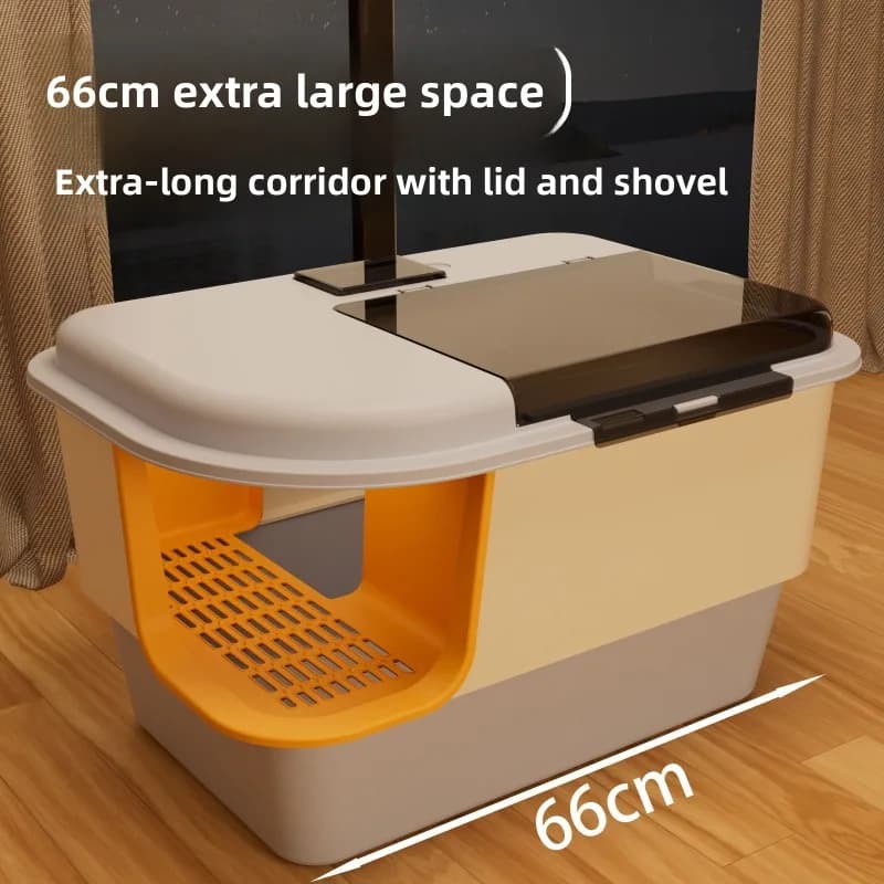 Extra Large Corridor Style Cat Litter Box Odor Blocking Fully Enclosed Splash Proof Maine Coon Cat Toilet Pet Cat Sandbox