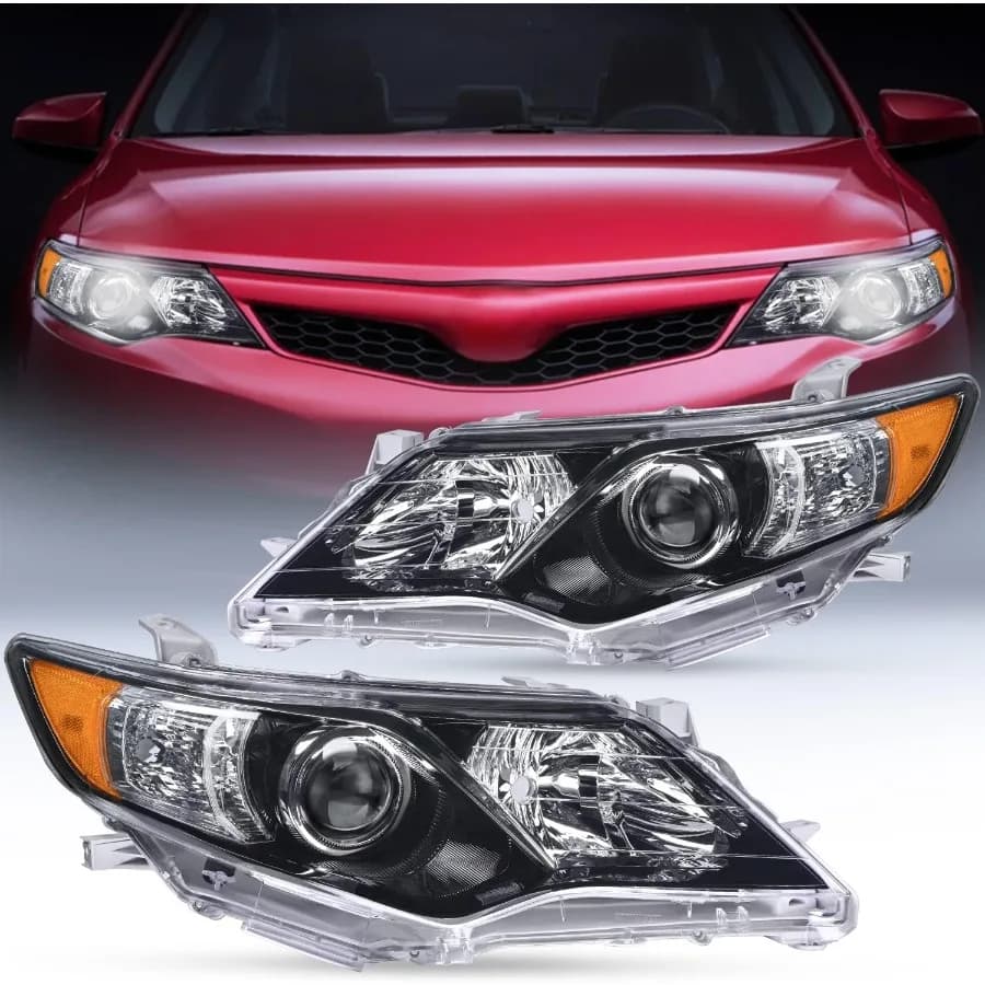 Gruppo faro per 2012 2013 2014 Camry L LE XLE Hybrid LE XLE Fari di ricambio Alloggiamento nero Driver riflettore ambrato
