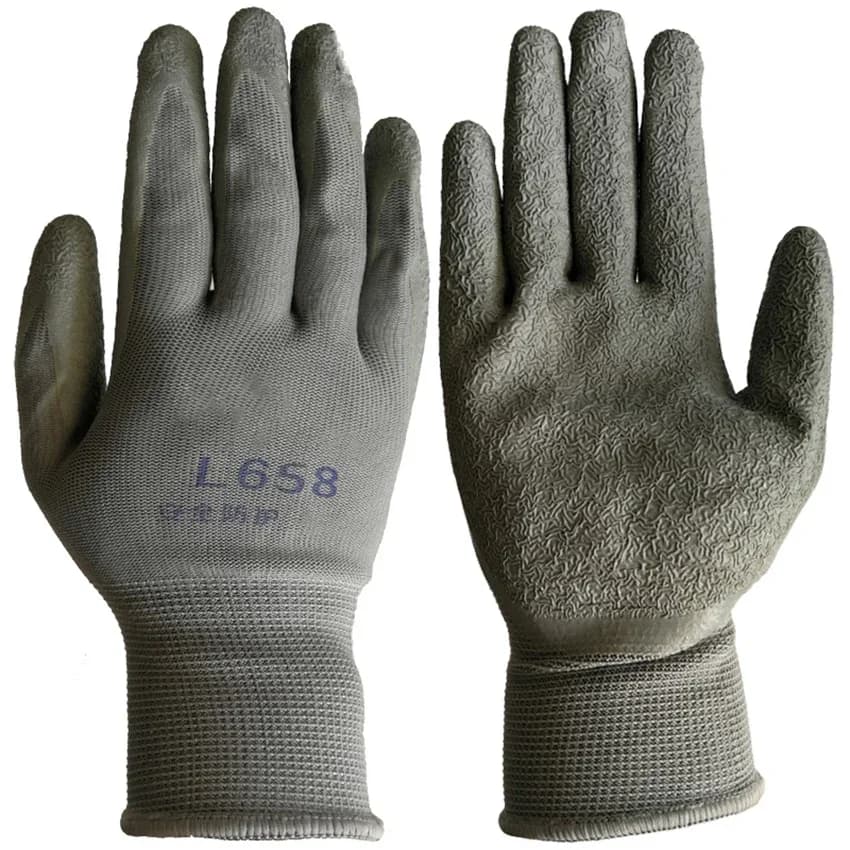 1 paio di guanti da lavoro rivestiti in lattice, guanti antiscivolo in fibra di nylon da polso in maglia per giardinaggio e uso generale, per uomo пblog Acestтки