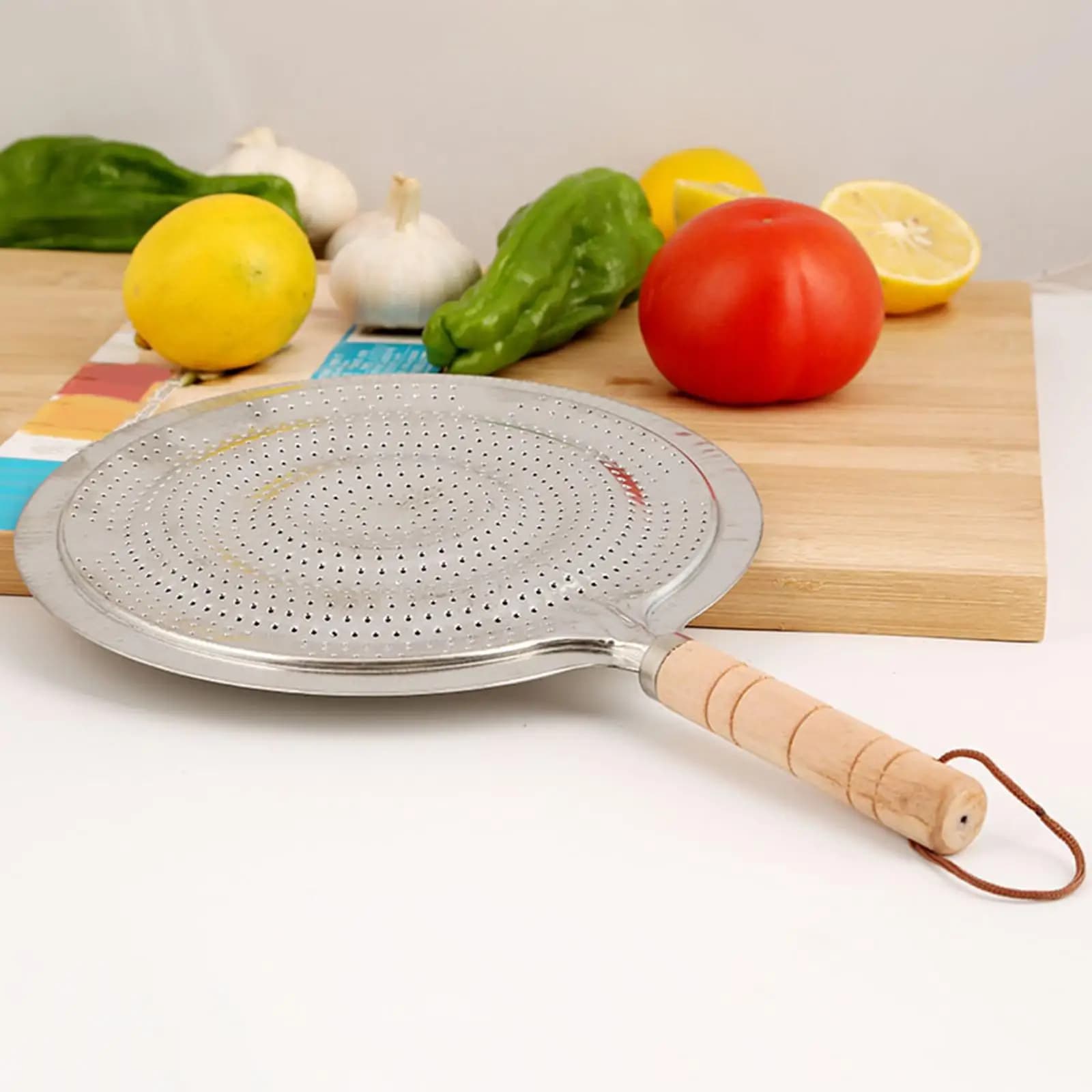 Stainless Steel Heat Diffuser for Gas Stove Induction Hob Wooden Handle Cooktop Simmer Plate Kitchen Utensil Protector