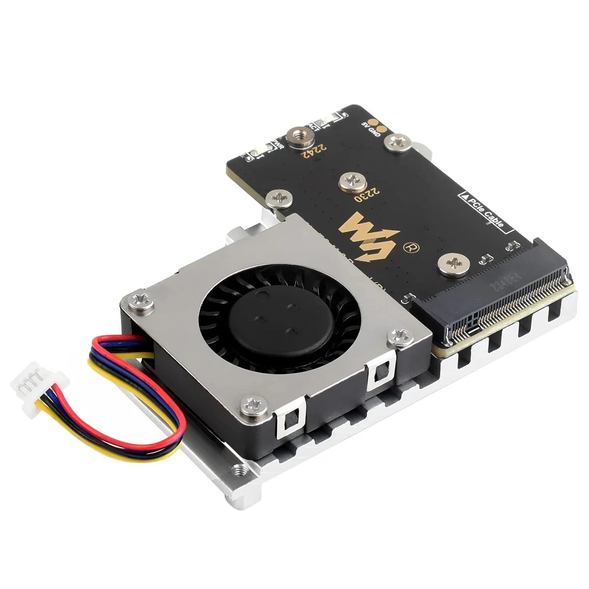 PCIe TO M.2 Board (E) Waveshare For Adapter Raspberry Pi 5 Cooling Fan Compatible With 2242 2230 Size NVMe Protocol M.2 SSD PCIE