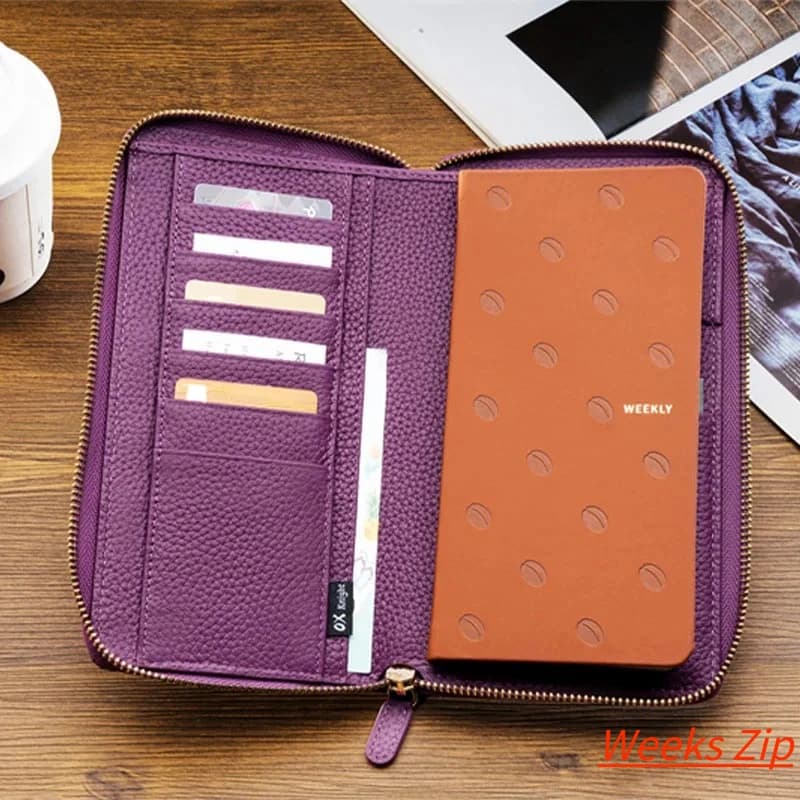 OX KNIGHT 2026 Nuova Collezione di Copertine con Zip in Vera Pelle, Quaderni e Diari in Pelle Bovina con Grana Lychee per Planner, Blocco Note, Agenda, Cancelleria