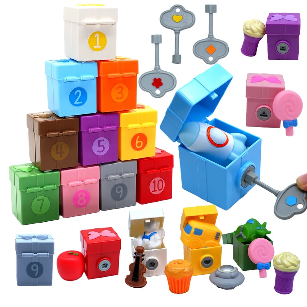 Giocattoli per l'apprendimento Montessori per bambini Set regalo di burattini da dito per animali oceanici 10 Gioco numerato e di abbinamento Giocattolo di smistamento della motoria fine per i più piccoli