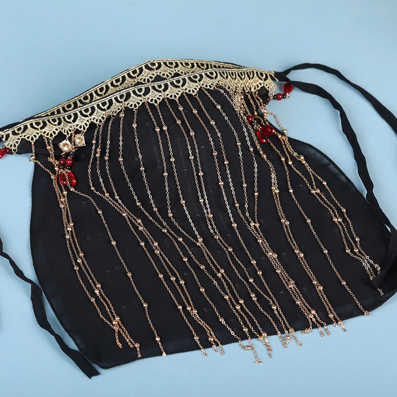 Black Mask with Nappine for Covering Face, Solar Protection, Classical Dance Mask, for Girls and Women, Party Accessories and Weddings