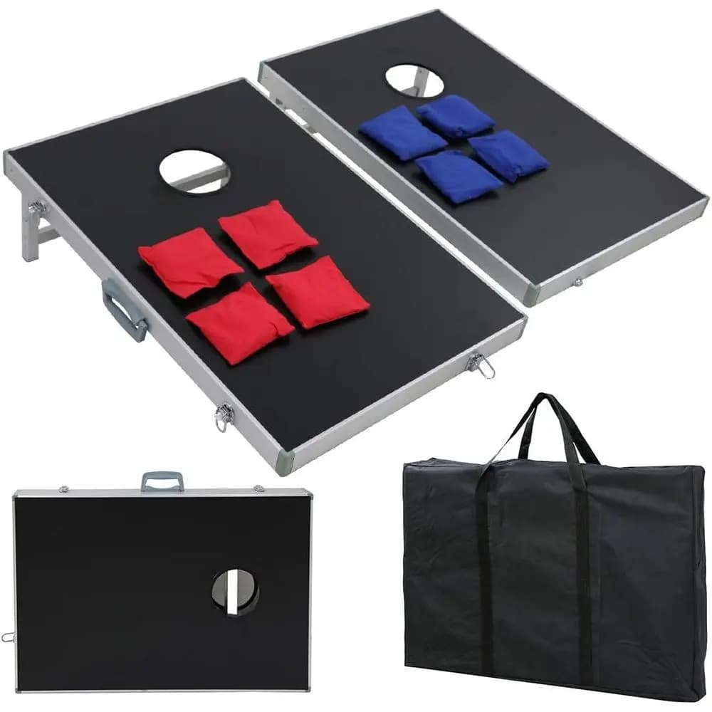 Set Portatile per Gioco del Bean Bag a 4 Lati da 2 Tonnellate con 8 Sacchi e Borsa per il Trasporto
