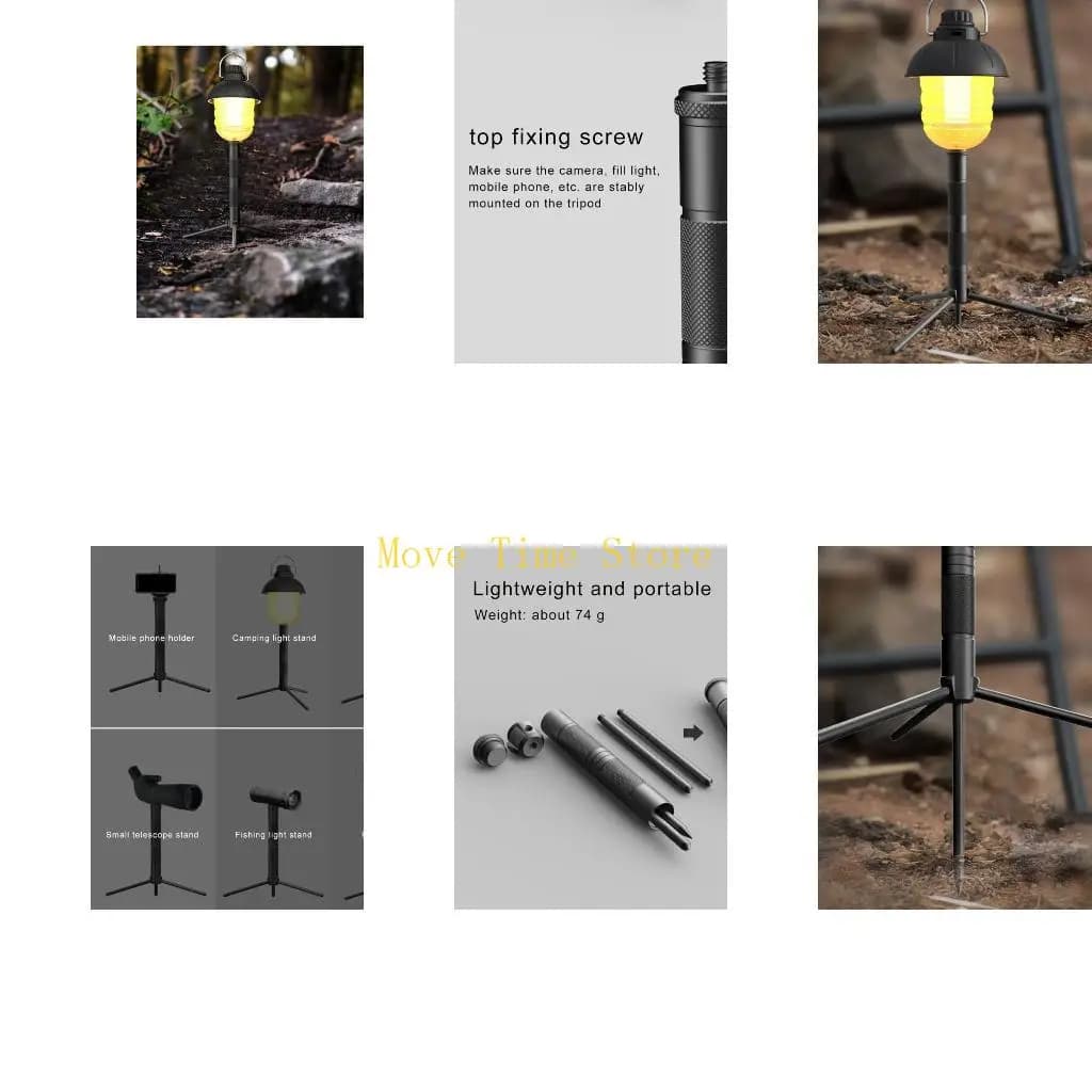 92ME Compact Portable Tripod Lighting Stand with Stakes for Camera, Lantern , Phone