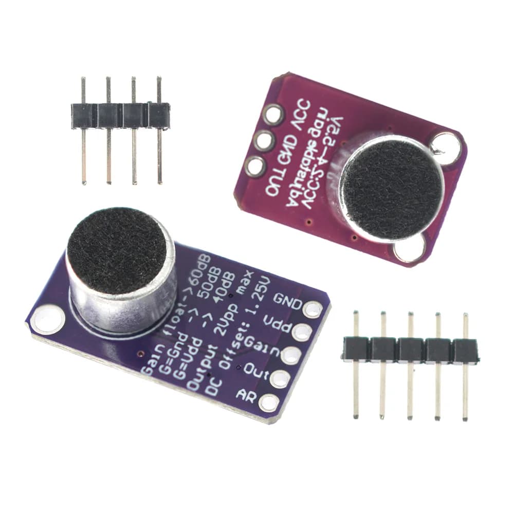 1PCS MAX4466 MAX9814 Microphone Amplifier Module Sound Sensor PCB Card Low Noise and AGC Automatic Gain Control DIY Kit for Arduino