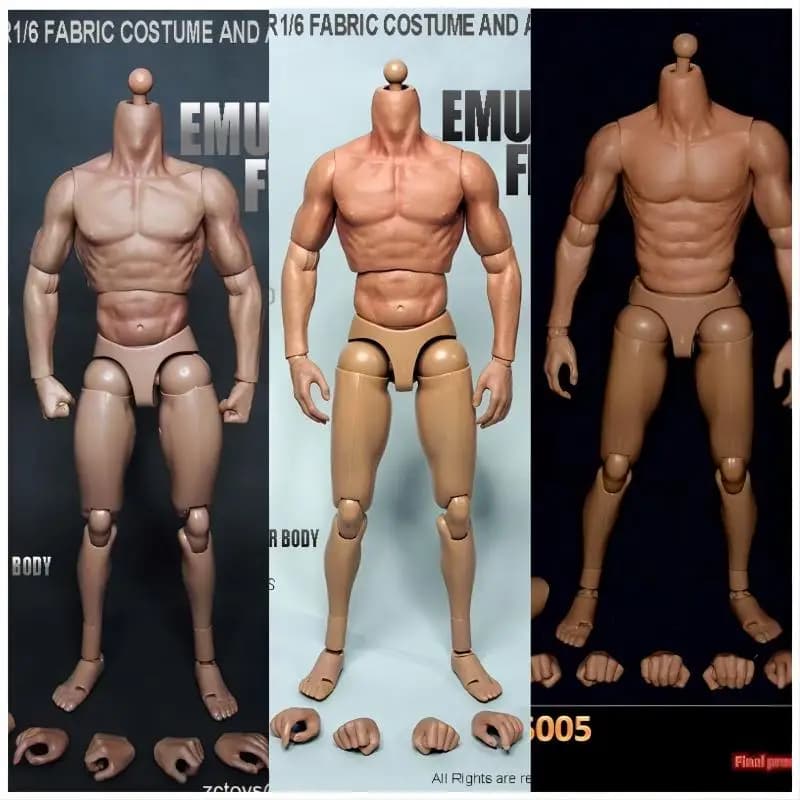 ZCTOYS S001 S002 S005 Scala 1/6 Soldato articolare muscolare maschile da 12 pollici Super flessibile Action Figure Body Fit Sculture di testa senza collo