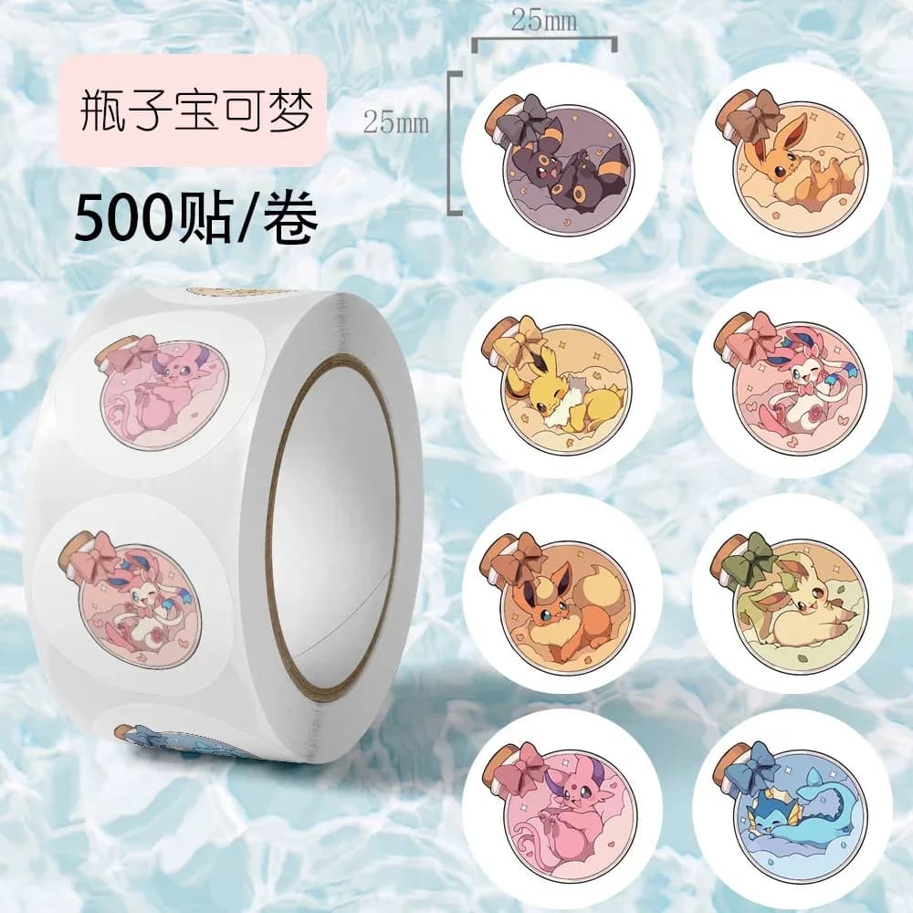 500 Pezzi/Rotolo Adesivi Pokémon Cartoon Anime Graffiti in PVC per Telefono, Computer, Notebook, Cancelleria, Fai da Te, Giocattoli, Segreti
