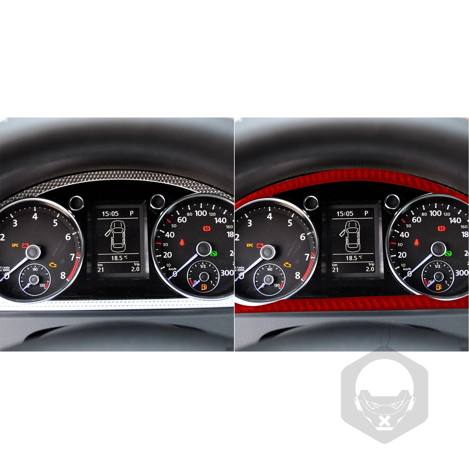 For Volkswagen VW Passat B6 2006-2011 Real Carbon Fiber Dashboard Speedometer Panel Trim Cover Interior Car Accessories Sticker