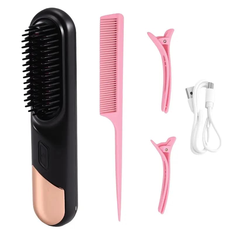 T83C- Wireless Hair Plate Brush for Plate Quick Heating Electric Hair Brushes Multifunctional Wireless Hot Pet