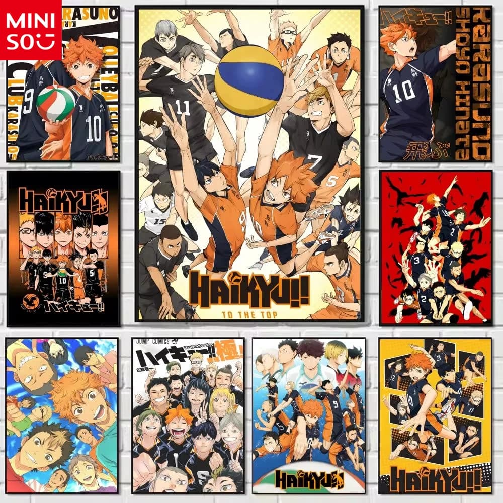 MINISO Oil painting with numbers H-Haikyuu Anime Volleyball wall art living room bedroom bar decoration aesthetic Without frame