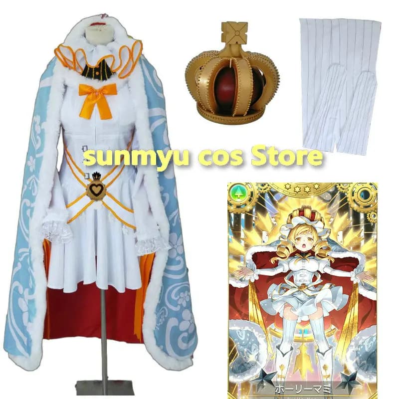 Puella Magi Madoka Magica Holy Mami Costume Cosplay Formato personalizzato Set completo Abito con mantello a corona