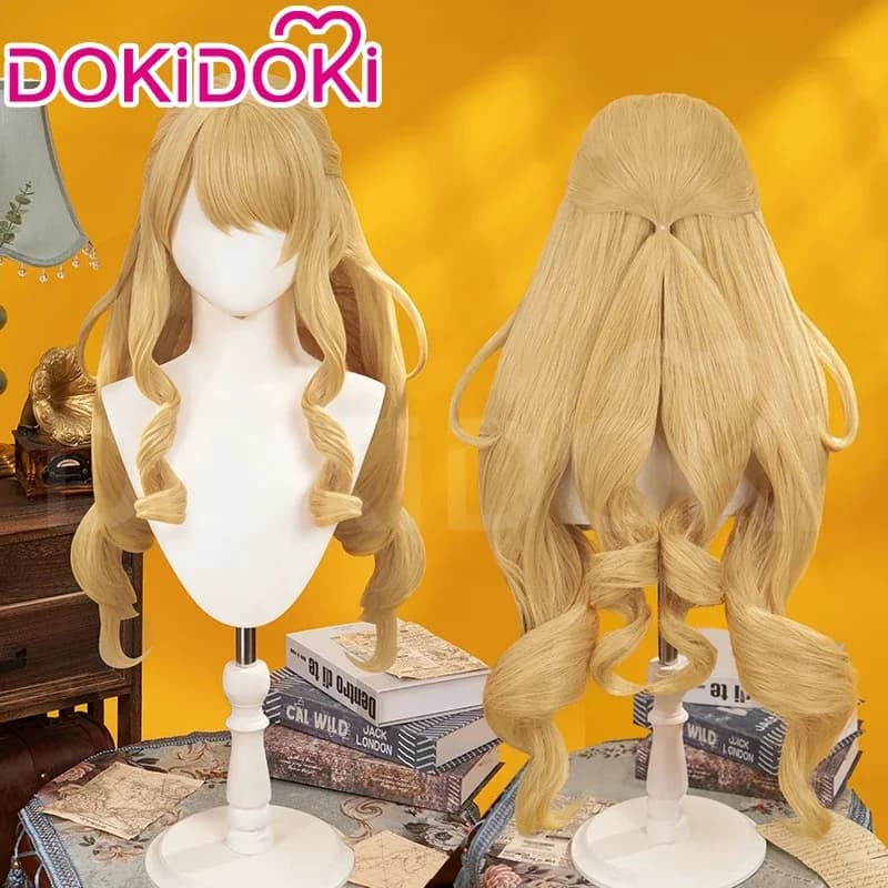 20262026 122026 11IN STOCK Game Genshin Impact DokiDoki Women Blond Long Hair Fontaine Free Wig Cap Navia Sunglasses