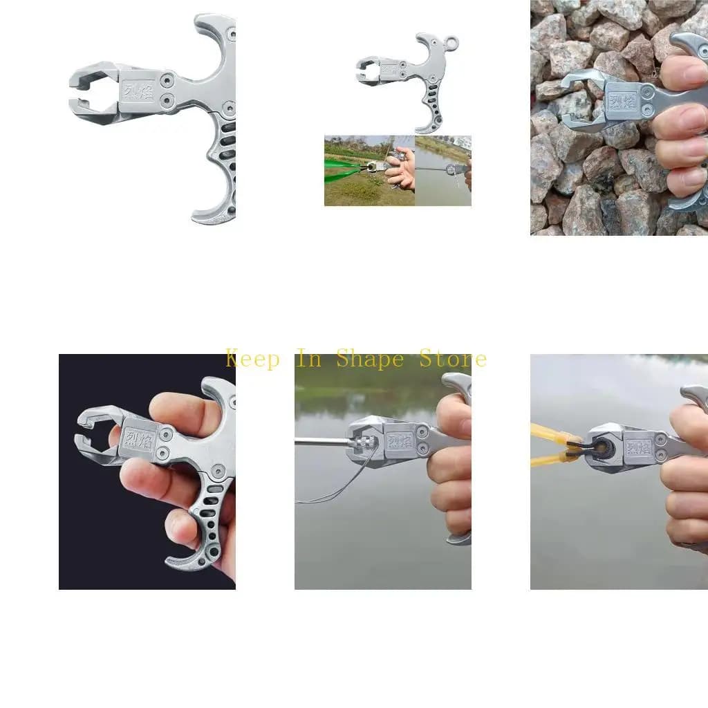 U1JC Hand Held Bows Release Stainless Steel Compound Bows Thumb Bows Fishing Darts Release Grip Fish Tool