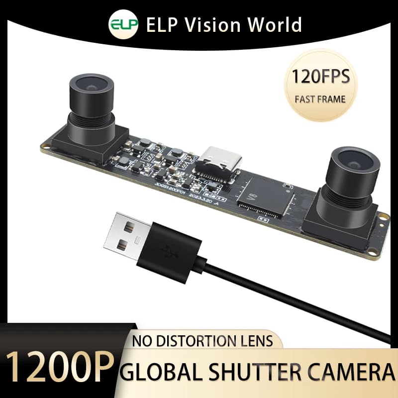 ELP 1200P 60fps Global camera module USB Dual lens synchronization 3D stereo camera Webcam for PC Golf swing camera for VR