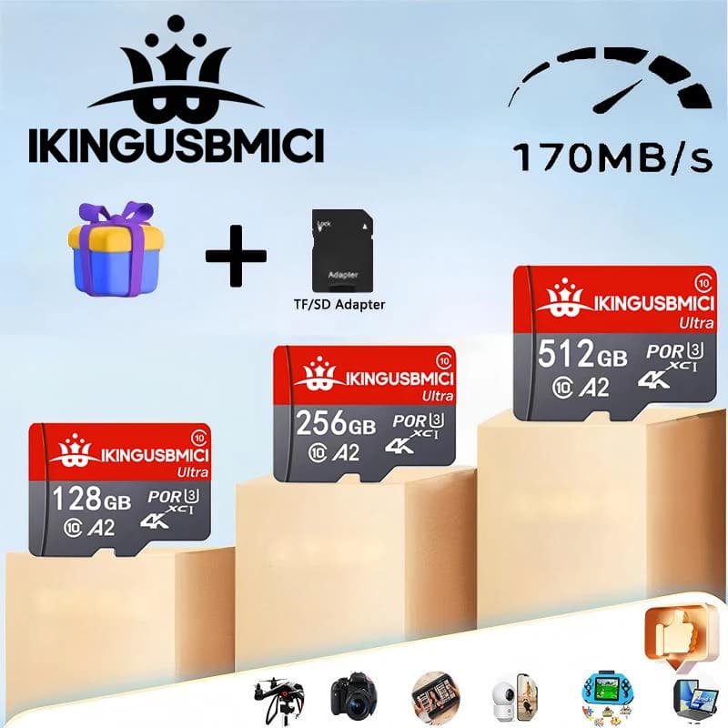 Original Micro TF SD Card Memory Card TF Cards SD Cards 32GB 64GB 128GB 256GB 512GB 4K A2 C10 for Drone Gaming Action Camera
