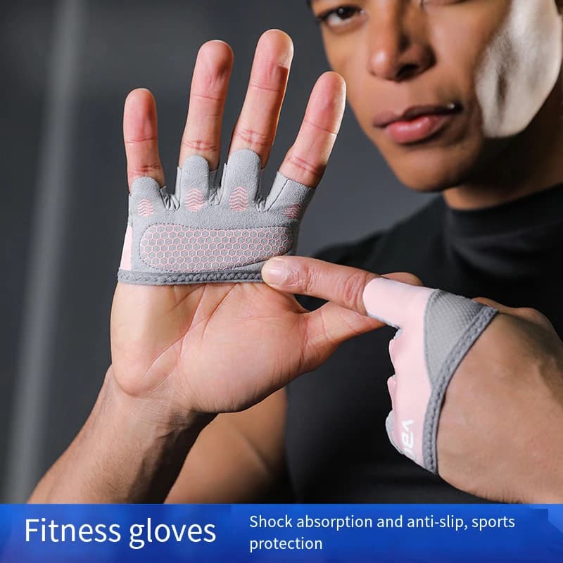 Pair Of Unisex Lightweight Four Finger Fitness Gloves For Weightlifting And Training