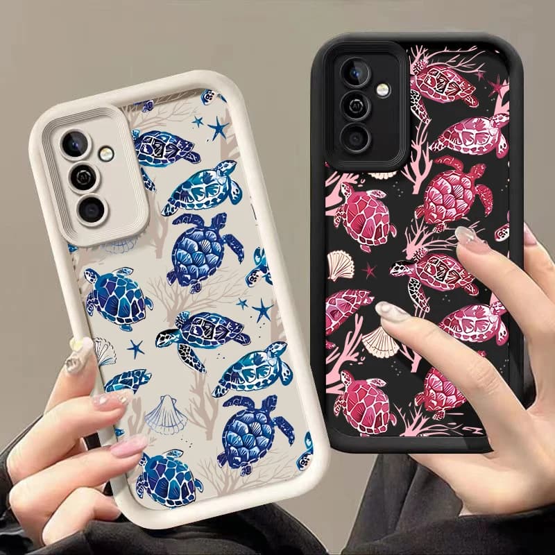 Phone Case For Samsung Galaxy S24 S25 S21 Ultra S22 FE S23 Plus A55 A54 5G A16 Shockproof Soft TPU Coral Seashell Pattern Funda