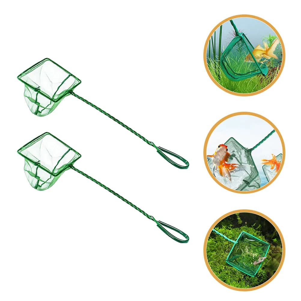 2 Pezzi Rete da Pesca Multiuso, Rete a Manichetta per Acquario, Gamberetti, Vasca dei Pesci, Strumento di Cattura per Esterni, Rete di Recupero