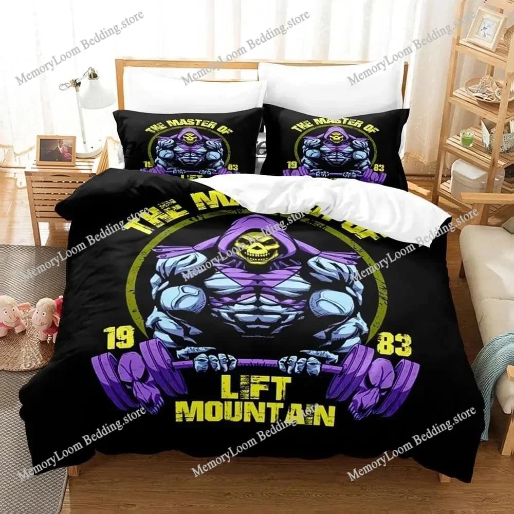 2025 Set biancheria da letto Skull Skeletor Singolo Doppio Completo Queen King Size Set copripiumino per ragazzi Camera da letto Anime Set lenzuola Nuovo