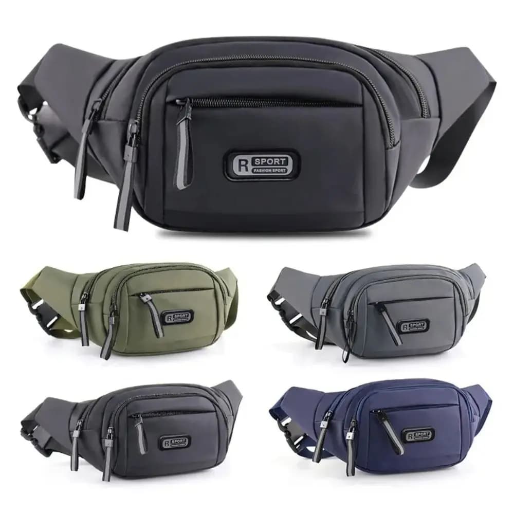 Nylon Men Multifunctional Waist Bags Waterproof Large Capacity Crossbdoy Chest Bag Lightweight Adjustable Men Running Pouch Belt