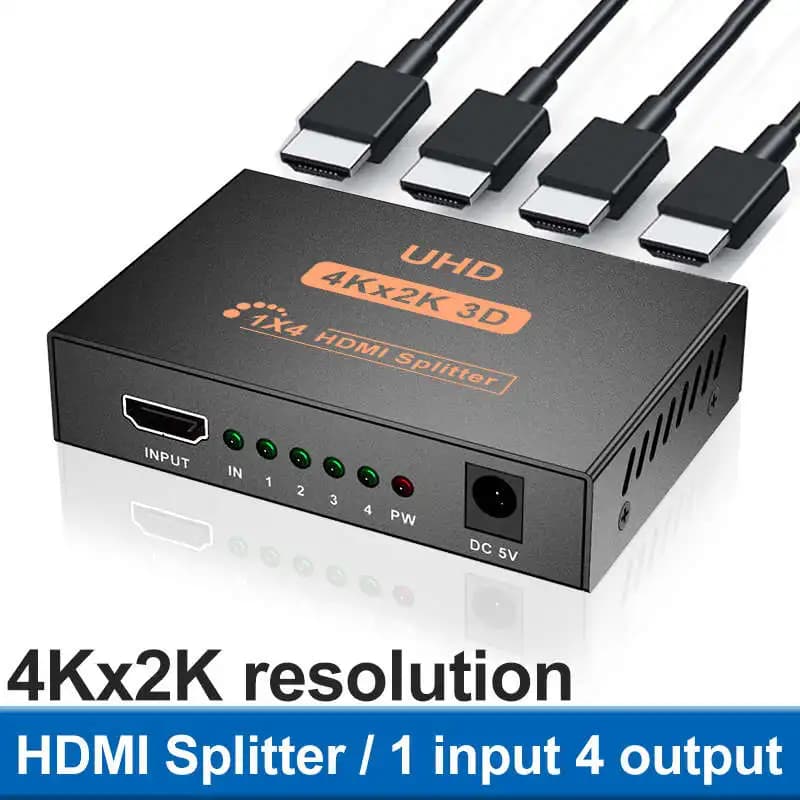 1 x 4 Convertitore splitter compatibile HDMI 1 ingresso 4 uscite Switcher splitter HDMI 1.4 HDCP 4K 1080P Doppio display per PS3 HDTV DVD Xbox