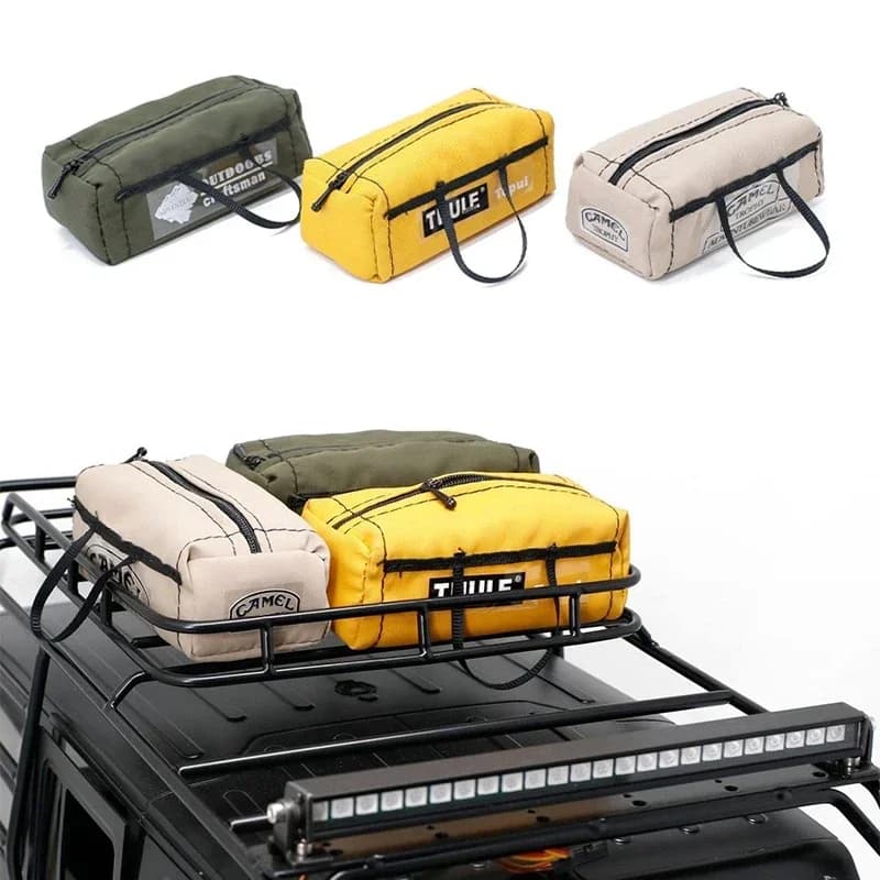 Mini borsa da viaggio simulata in scala 1/10 per TRX4 SCX10 D90 RC Crawler, accessorio realistico per la decorazione della borsa dell'auto