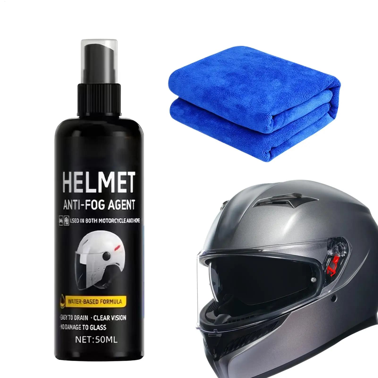 Cera protettiva 50ml per casco, agente antiappannamento, spray detergente impermeabilizzante per moto, per famiglia, amici, donne, ciclismo, motociclismo