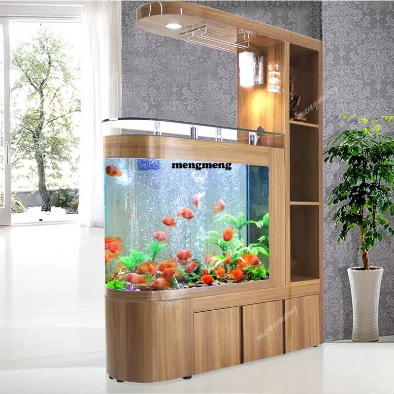 Acquario da soggiorno, divisorio per veranda, mobiletto portabottiglie, divisorio in vetro per ingresso, scarpiera domestica senza bisogno di cambio acqua