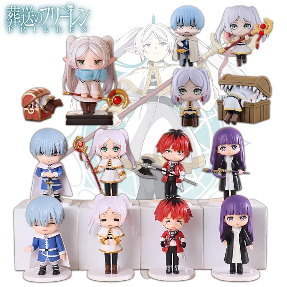 4-8 Pezzi Frieren: Beyond Journey's End, Statuette Anime da 10cm, Action Figure di Frieren e Himmel, Regalo per Ragazzi, Collezione, Ornamenti, Modellini