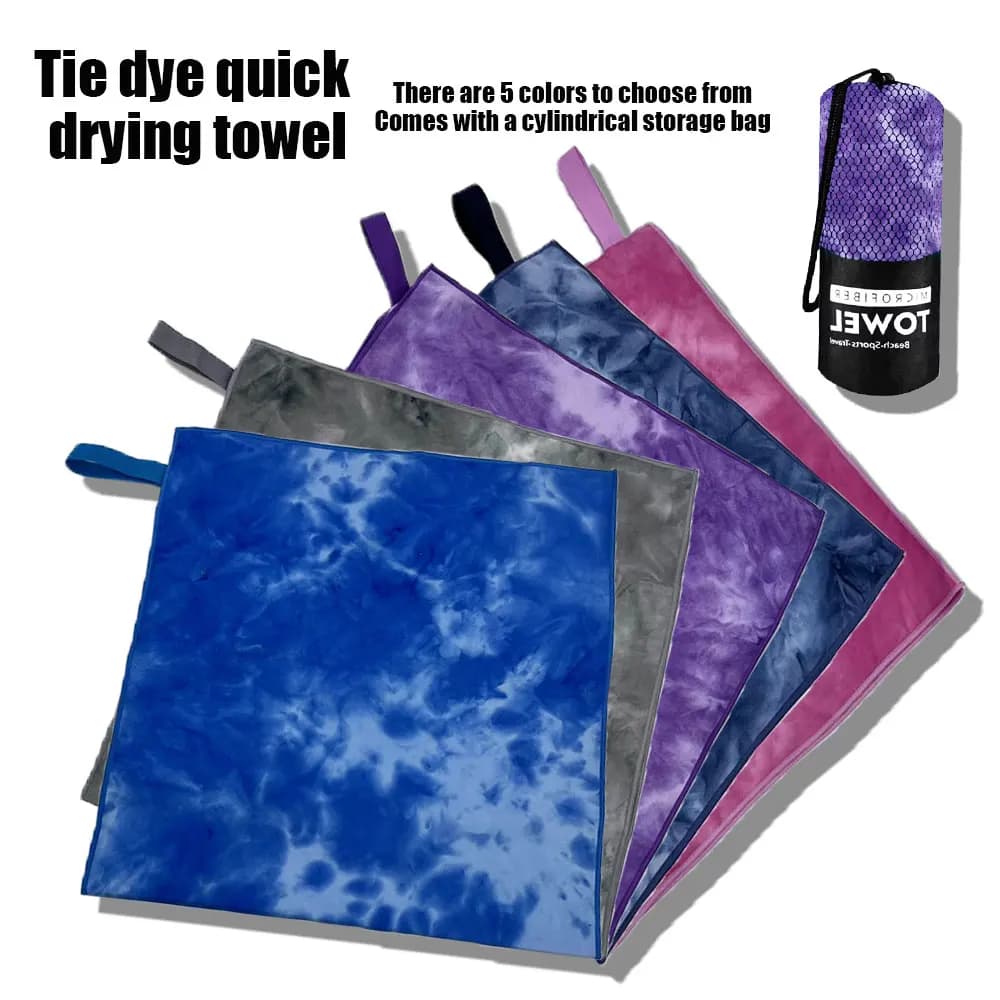 Asciugamano Tie Dye ad Asciugatura Rapida in Microfibra per Sport, Palestra e Spiaggia, Disponibile in Diverse Misure per Yoga, Viaggi e Campeggio S