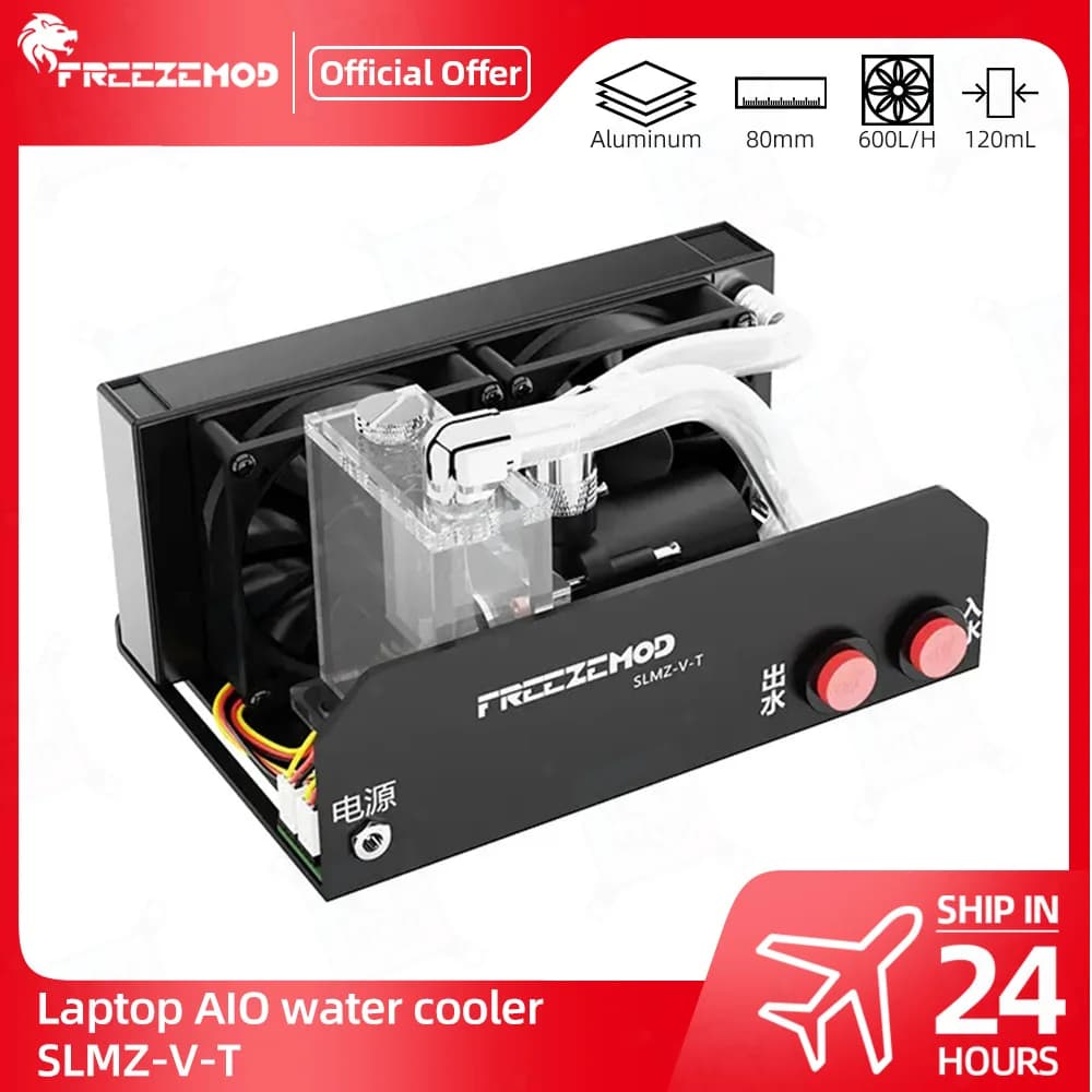 FREEZEMOD Notebook Kit di raffreddamento ad acqua Laptop Liquid AIO Module 160mm scarico radiatore in alluminio 80mm Dual Fans Head 4m SLMZ-V-T
