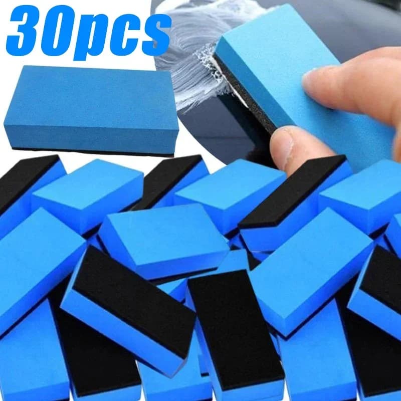 Applicatore di spugna per rivestimento in ceramica per auto 30/1 pz spugne per rivestimento in cera Nano di vetro spugna quadrata blu e strumento per la pulizia del panno