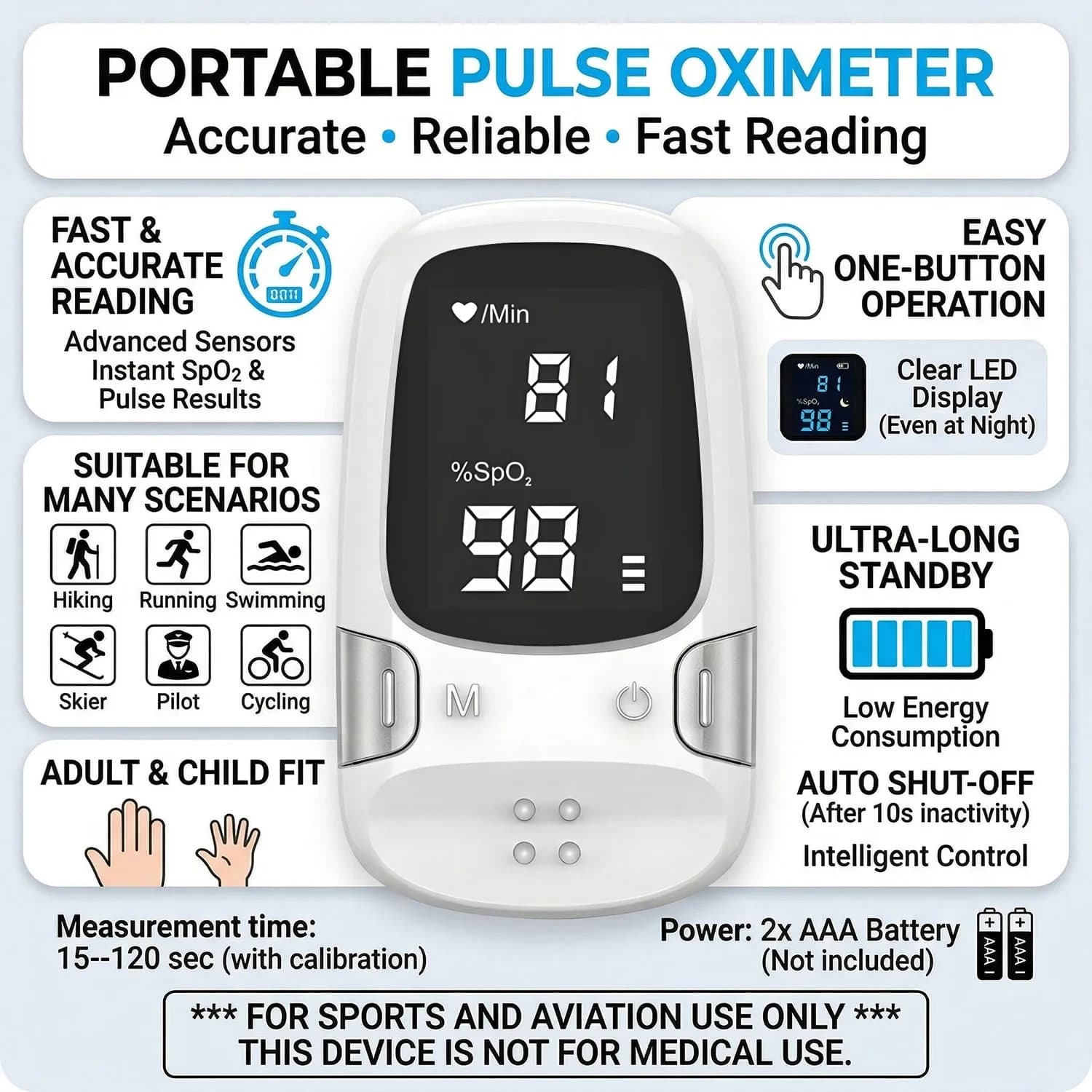 Health Portable Finger Pulse Oximeter Blood Oxygen Saturation SpO2 Oximetro Oxymeter For Home Blood Oxygen Saturation Monitor