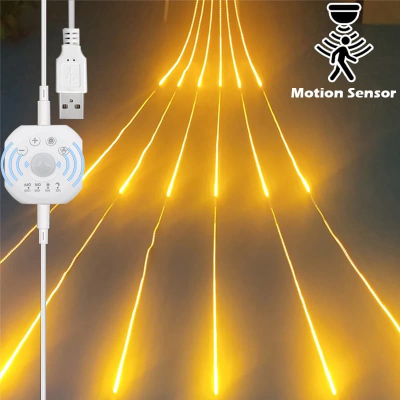 Luci per scale con sensore di movimento con effetto Chase sotto le luci del letto sotto le luci dell'armadio, striscia luminosa a LED attivata dal movimento per la casa