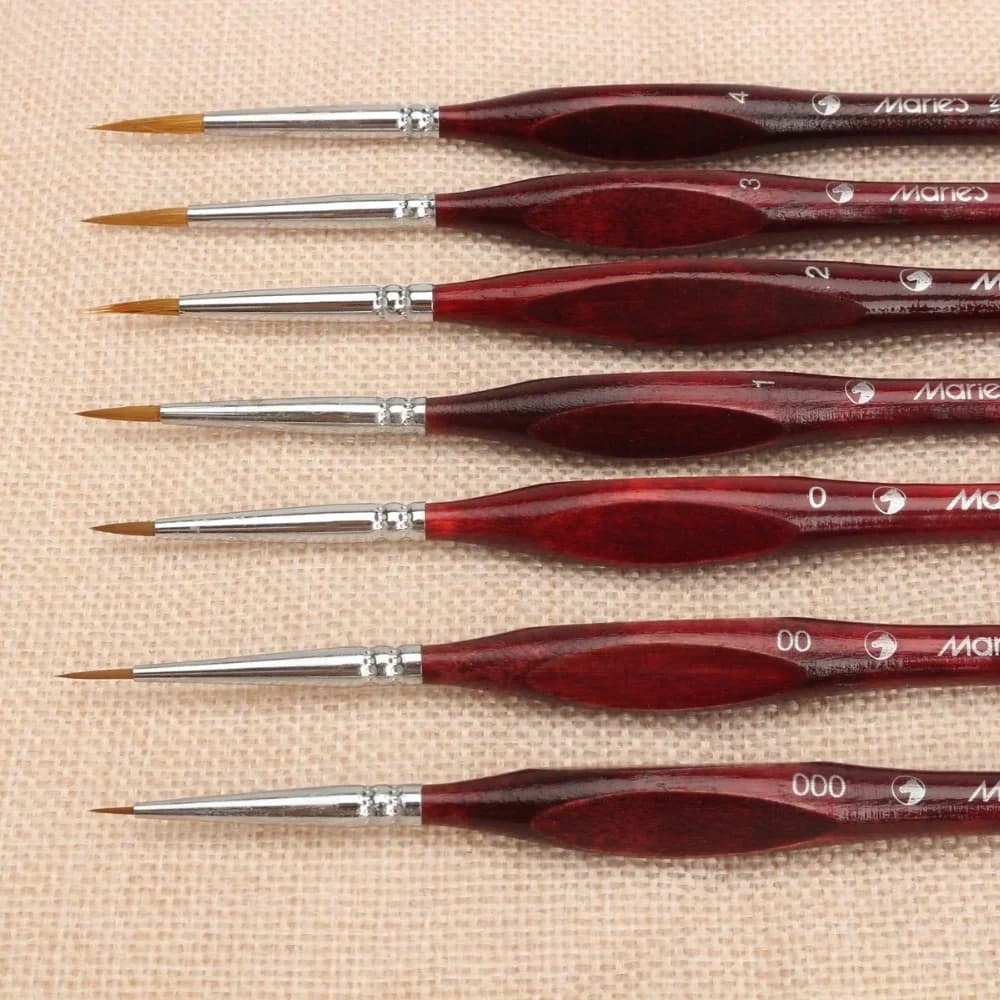 Set di pennelli da 7 pezzi, professionale, in zibellino, per capelli, pittura per unghie, disegno, penna
