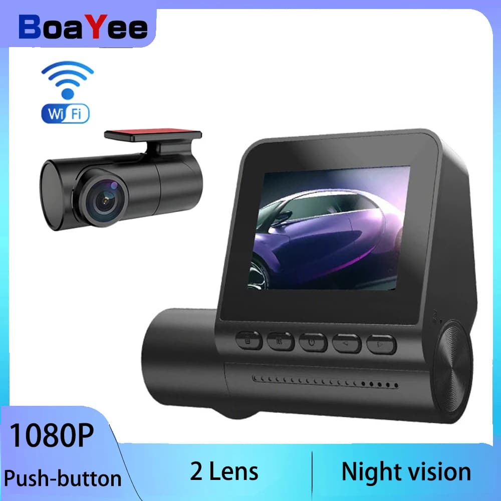 Videocamera per auto WIFI 1080P nella telecamera dvr posteriore per retromarcia dell'auto Telecamera per auto anteriore e interna con registrazione in loop per visione notturna IR