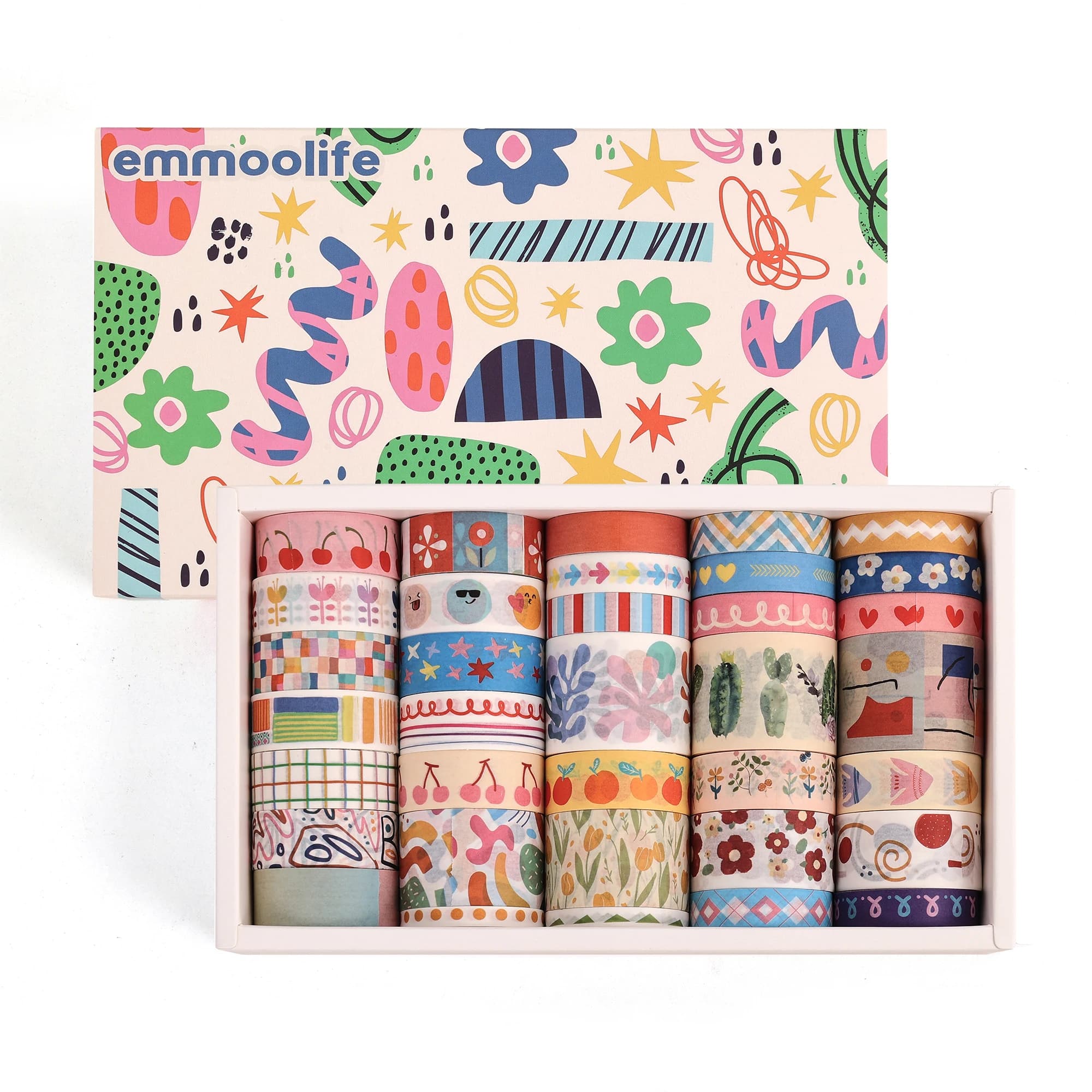 35 Rolls Washi Tape Set, Colorful Cute Floral Writable Decorative Tapes for Scrapbooking and Journaling