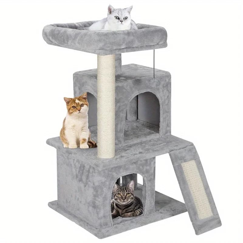 Cat Tree Tower 34" STURDY Activity Center Grande casa da gioco Condo per resto e S