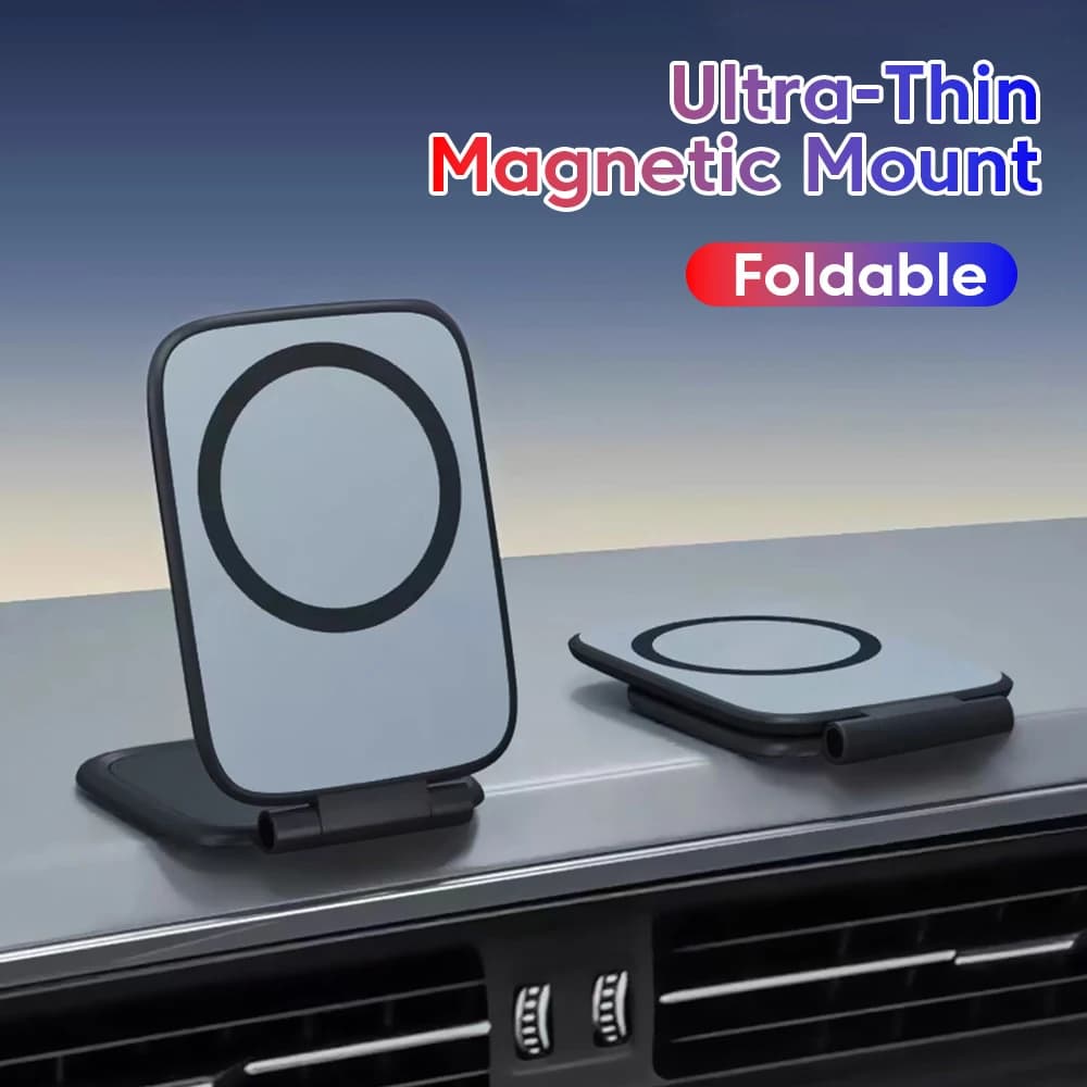 Supporto per telefono pieghevole con ricarica wireless con supporto magnetico ultrasottile per Iphone17 16 Supporto per auto pigro Samsung per telefono universale
