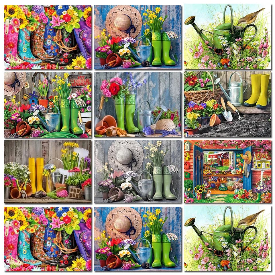 Pittura diamante Scarpe Cappello Fiore Nuovo arrivo 2023 Puzzle di cristallo fai da te Kit punto croce Ricamo Strass Mosaico Arti da giardino