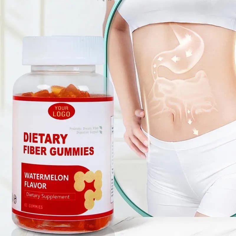 Composed vitamin gums contain food fibers and prebiotics to supplement nutrition and promote energy metabolism