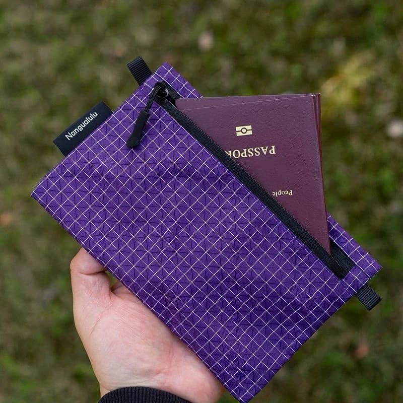 Durable Hiking Camping EDC Coin Purse Men Women Outdoor Backpack Accessory Pouch Mini Wallet Ultralight Passport Holder Size S/L
