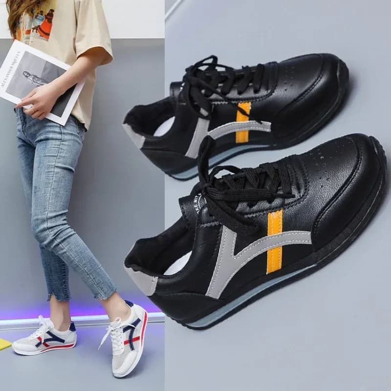 2024 nuove scarpe bianche piccole scarpe da corsa abbinate in pelle piatta da donna scarpe sportive Casual da donna Zapatos De Mujer