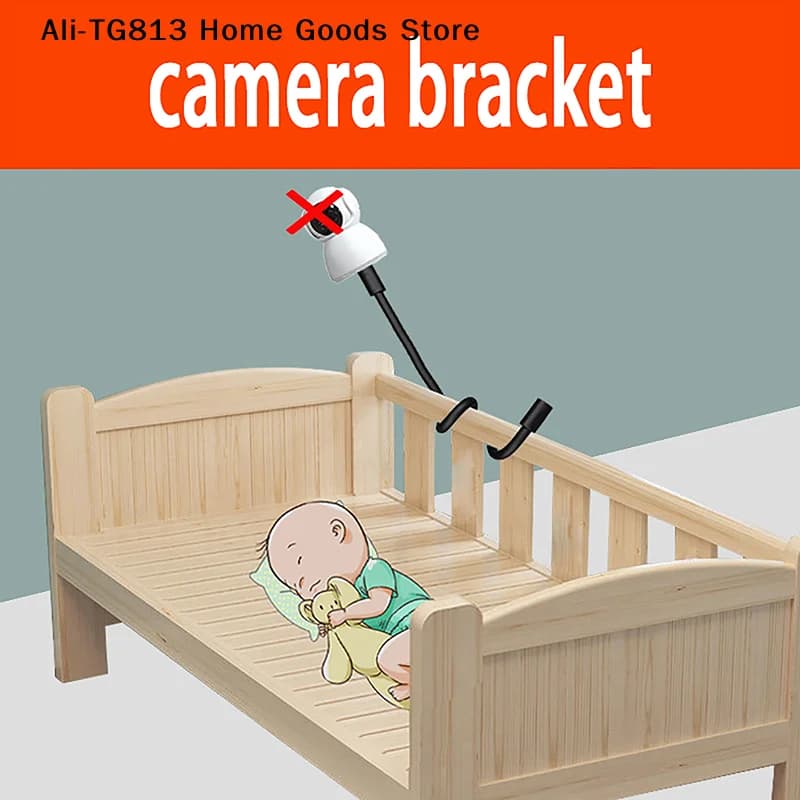 [TG813]Universal 1/4 Screw Micro Remote Monitor Base Hose Punch-Free Bracket For Baby Camera Mount Adjustable Long Arm Holder